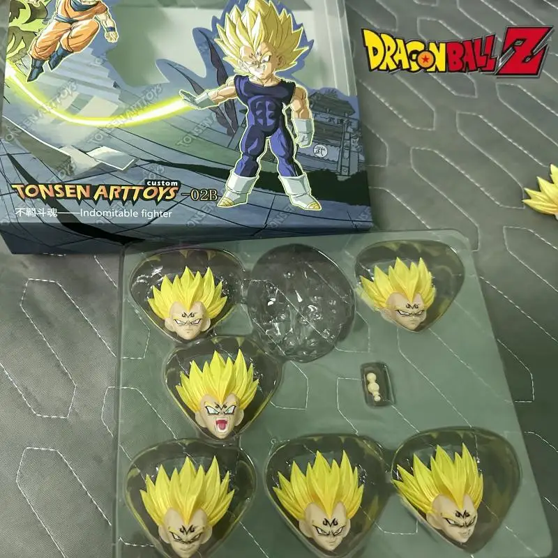 Tonsenarttoys Dragon Ball Z Vegeta Heads Super Saiyan Primitive Prince Berserker Anime Action Figures Figuras Doll Figurine Toys