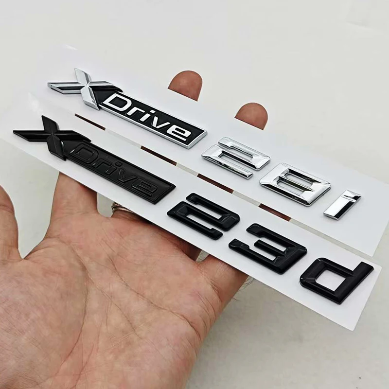 3D ABS 자동차 레터 로고 XDrive 23d 28i 리어 트렁크 배지 펜더 사이드 엠블럼 스티커 X1 X3 E84 F48 F25 G01 E83 액세서리용