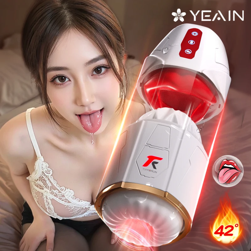 Men Automatic Masturbation Cup Adult Sex Toy Licking Sucking Vibrating Penis Trainer Heated Masturbator for Male Anal Sexmachine male masturbation toys