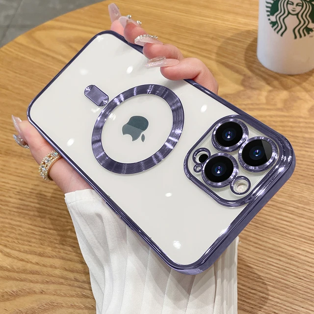 thumbnail image 1 of For MagSafe Plating&nbsp;Case For Apple iPhone 15 11 13 12 14 Pro Max Plus Phone Cases Camera Protection Magnetic Cover Accessories, 1 of 5