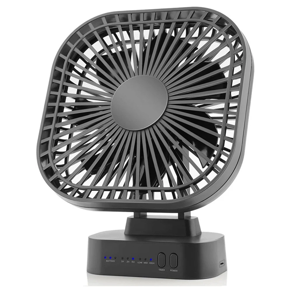 Desktop Mini Rechargeable USB Fan with Timer Foldable 3 Speed 7 Leaf Portable Quiet Fan for Office Outdoor Camping HOT