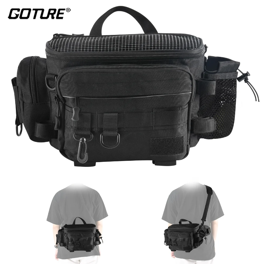 Sac bandoulière Goture multifonction pour matériel de pêche - Rangement outils et leurres pêche