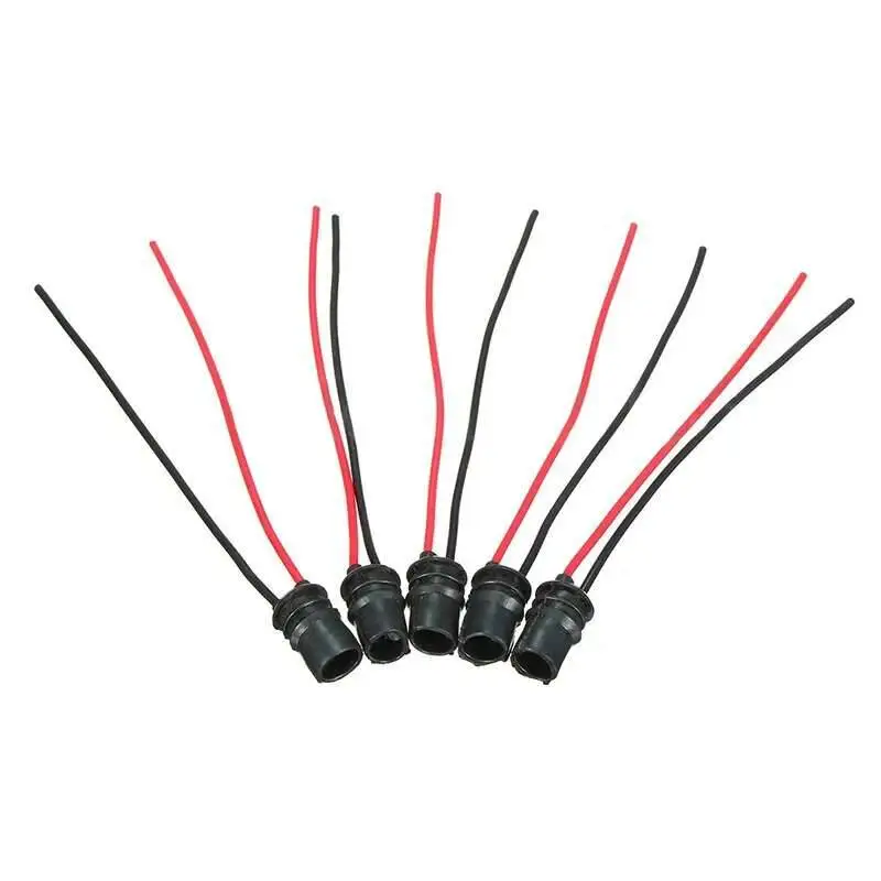 LED Lamp Bulb Base 10Pcs T10 W5W Wedge Light Socket Connector Extension Replacement Car Parts