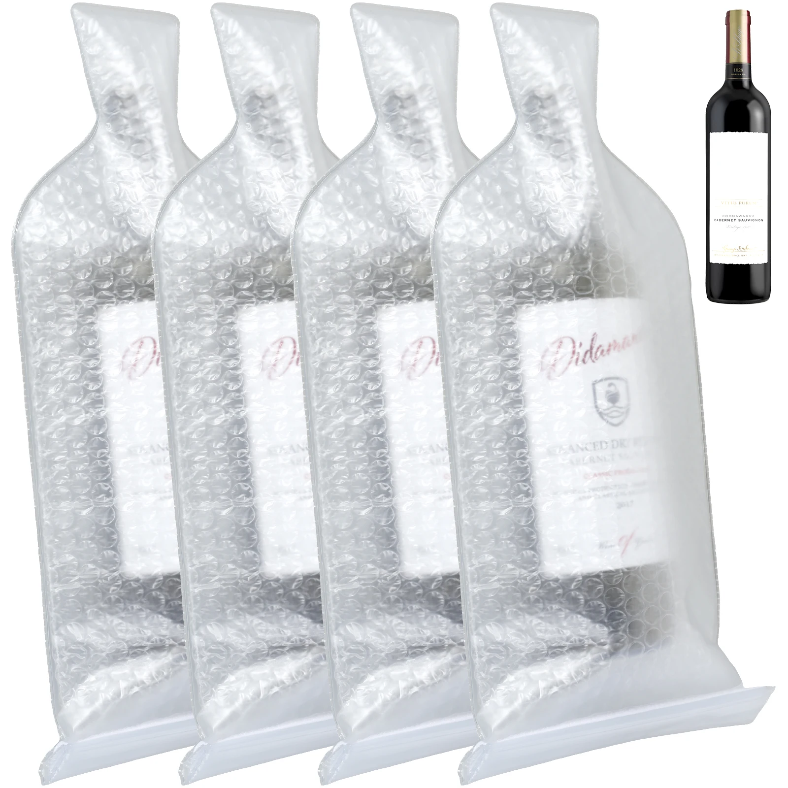 4Pcs/Set Wine Bottle Bags Reusable Wine Bottle Protector Bags Double-Layered Protection Wine Bottle Sleeves for Travel Suitcase