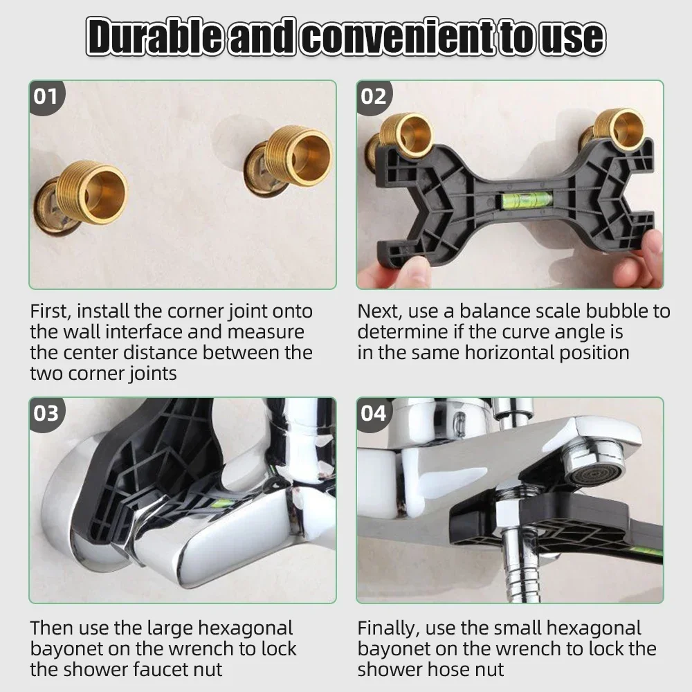 Multifunctional Dual Headed Wrench High Density Plastic Made Spanner Repair Plumbing Tools for Household Faucet Pipe and Toilet