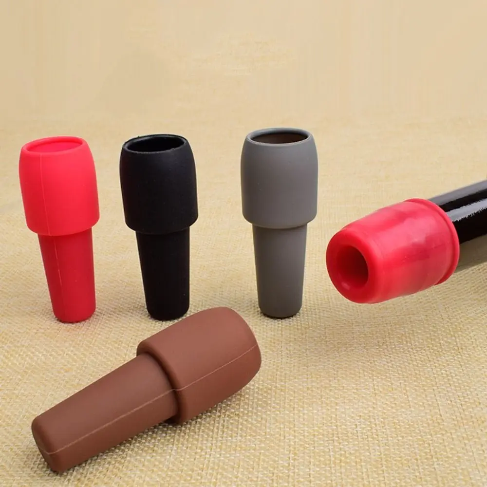

Reusable Silicone Wine Stoppers Home Use Double Sealed Wine Bottle Sealer Keeping Fresh Multicolor Beverage Sealer