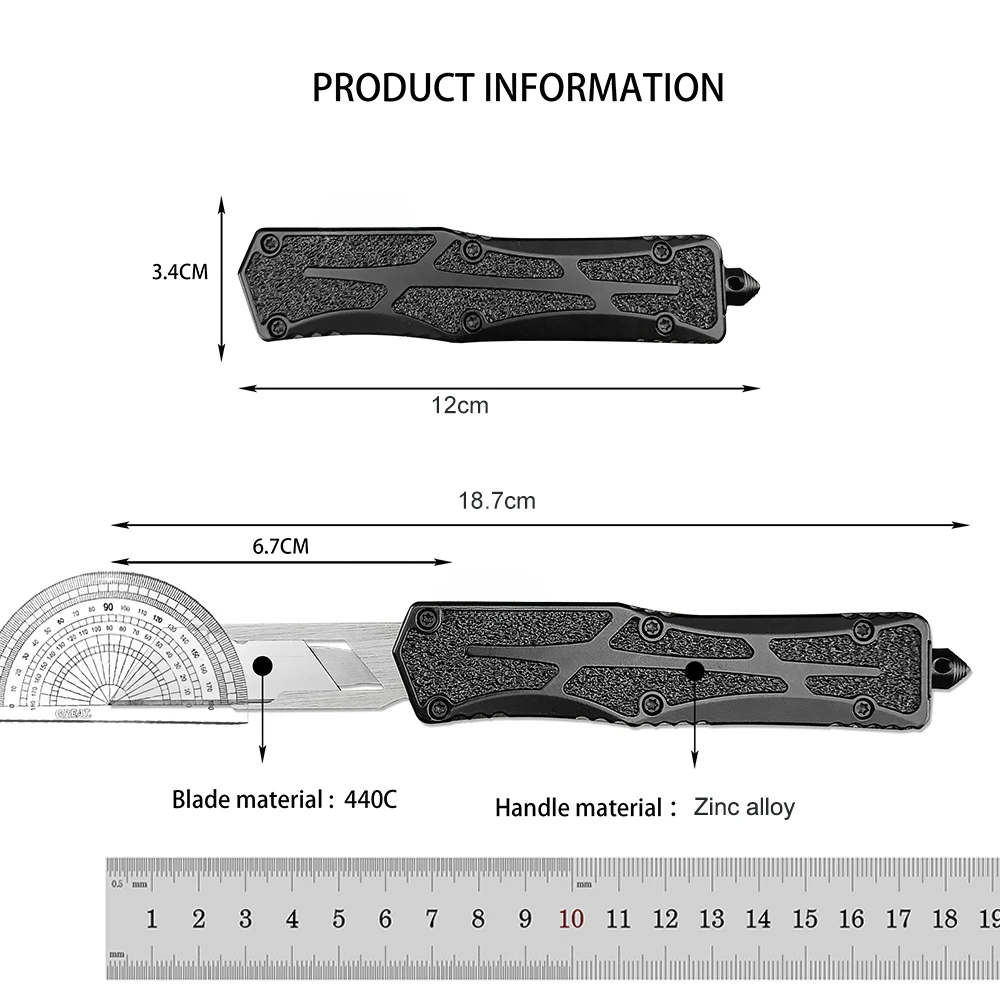 سكين EDC متعدد الاستخدامات بشفرة من الفولاذ المقاو...