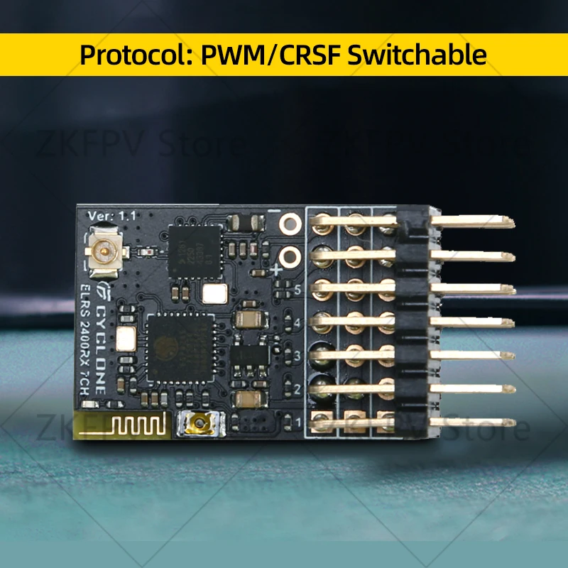 1/2PCS CYCLONE ELRS 2.4G 7CH PWM Receiver ExpressLRS RX 2400RX PWM/CRSF Protocol For RC FPV Drone Fixed Wing Car Boat Quadcopter 3