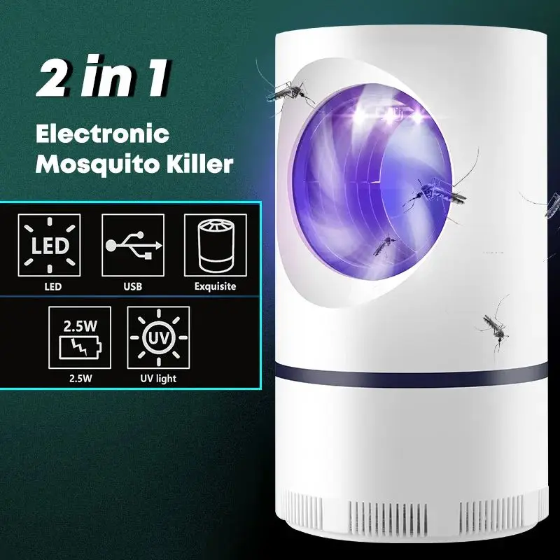 Nuovo Fotocatalizzatore Mosquito Fly Killer Lamp Home Bedroom Electric Usb Repellente Per Zanzare Led Light Mute Mosquito Trap Lamp