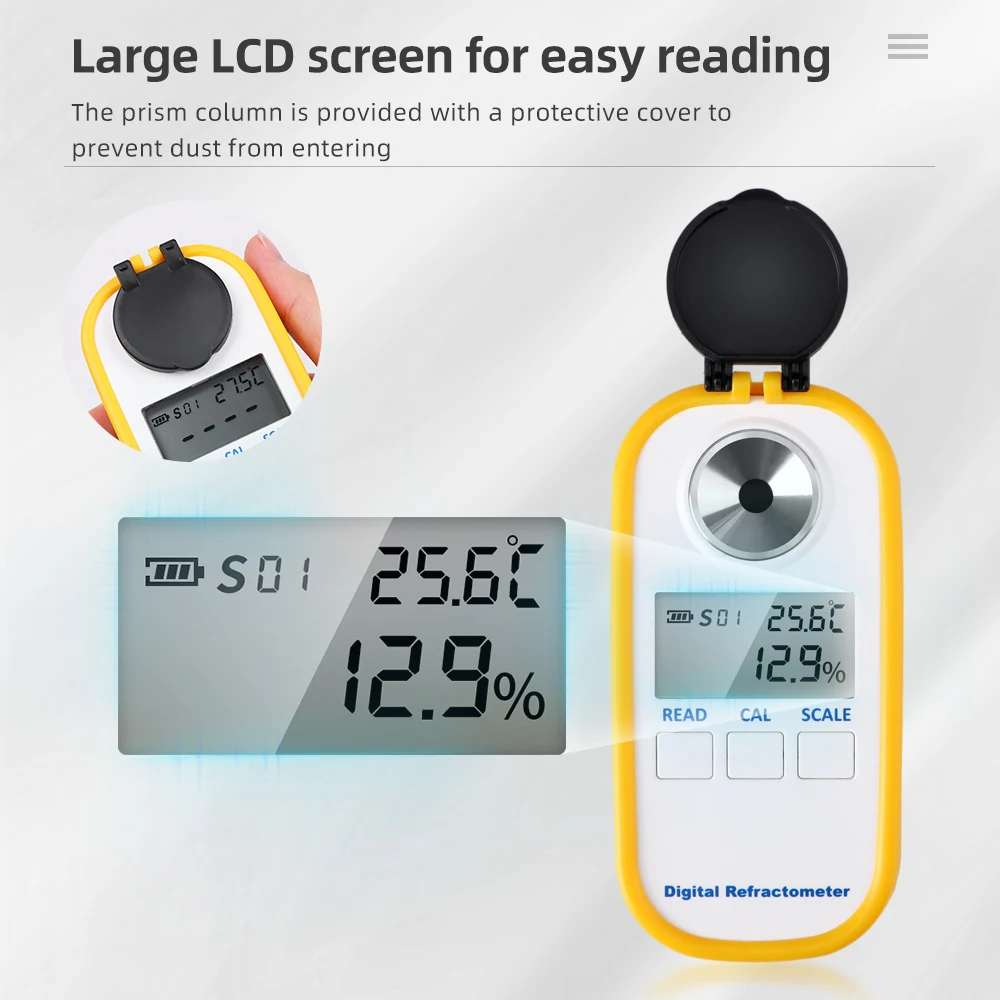 Digital Sugar Refractometer Brix 0-94% 0-90% 0-50% For Fruit Juice