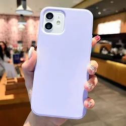 Luxury Soft Silicone Matte Shockproof Phone Case - Solid Color Cover - iPhone 16 Pro Max (Light purple)