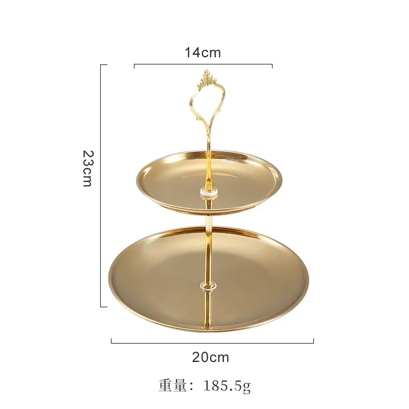 2/3 Layer Stainless Steel Cake Stand Fruit Tray Restaurant Detachable Dessert Rack