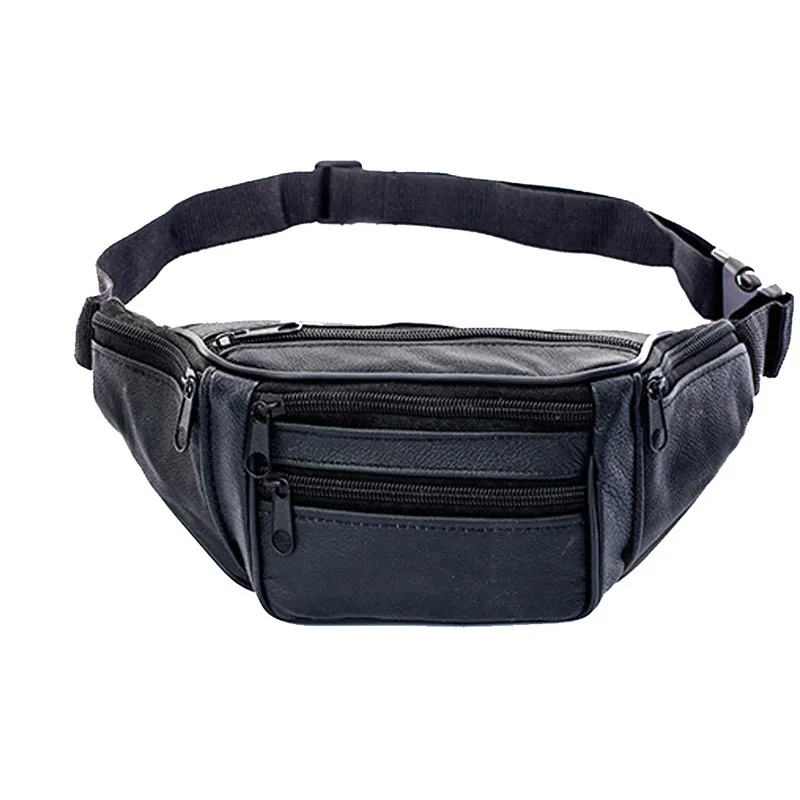 Leather Men's Outdoor Sports Crossbody Waist Bag
