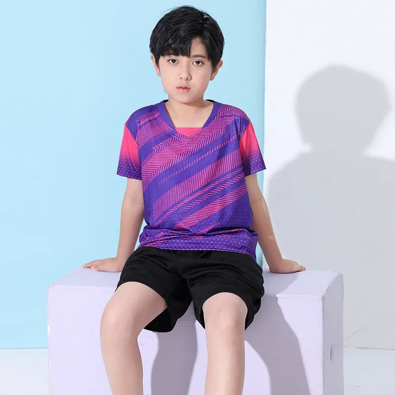 Sportswear T-shirt Summer Men's Print Badminton Table Tennis Running Fitness Competition Training Clothing Gym Tops Male GJ267