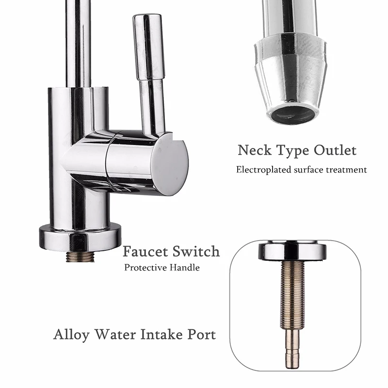 Direct Drinking Faucet Stainless Steel Kitchen Water Faucet 1/4 Inch Connect Hose Reverse Osmosis Filters Kitchen Water Purifier