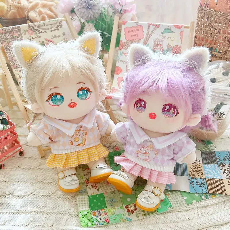 20cm IDol Doll Skeleton No attributes Star Plush Cotton Dolls Cute long Fried Hair Curly Hair Toys Fans Collection Children Gift 2
