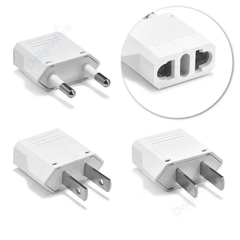 Plug Adapter White US AU To EU European KR 2 Pin American Euro Travel Power Adapter AC Converter Electric Plug Outlet Socket CE
