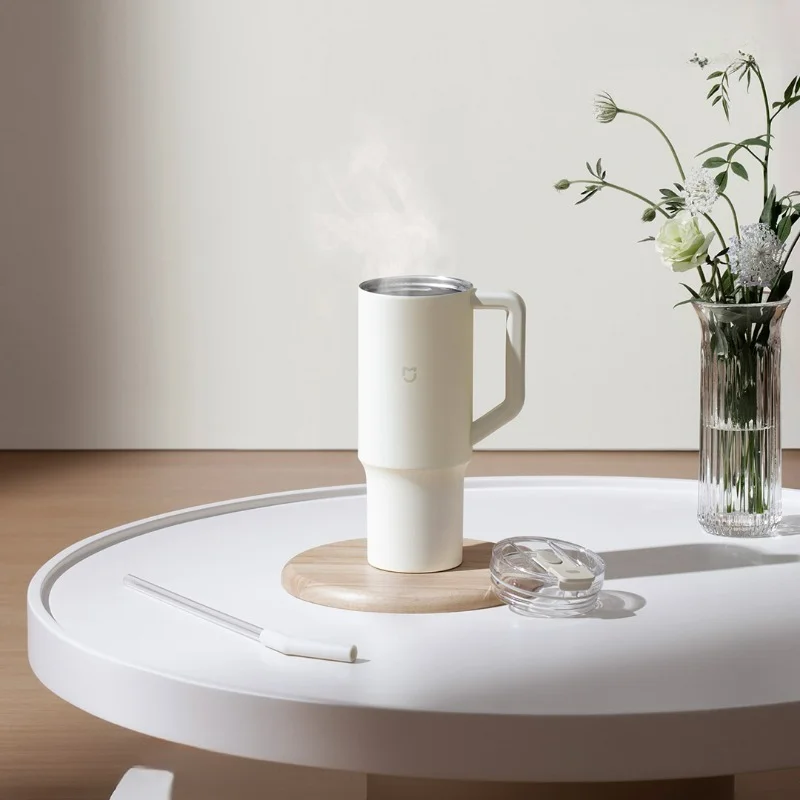 Xiaomi Mijia Straw Cup 316L Stainless Steel Thermos Cup Handle Large Capacity Portable Sports Kettle Car Travel