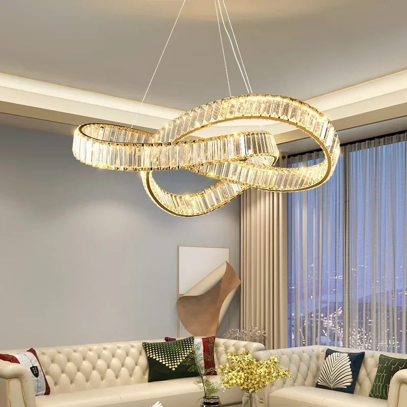 

Minimalist Luxury LED Chandeliers Lustre Crystal Pendant Lights Living Room Kitchen Hotel Hall Bedroom Hanging Lighting