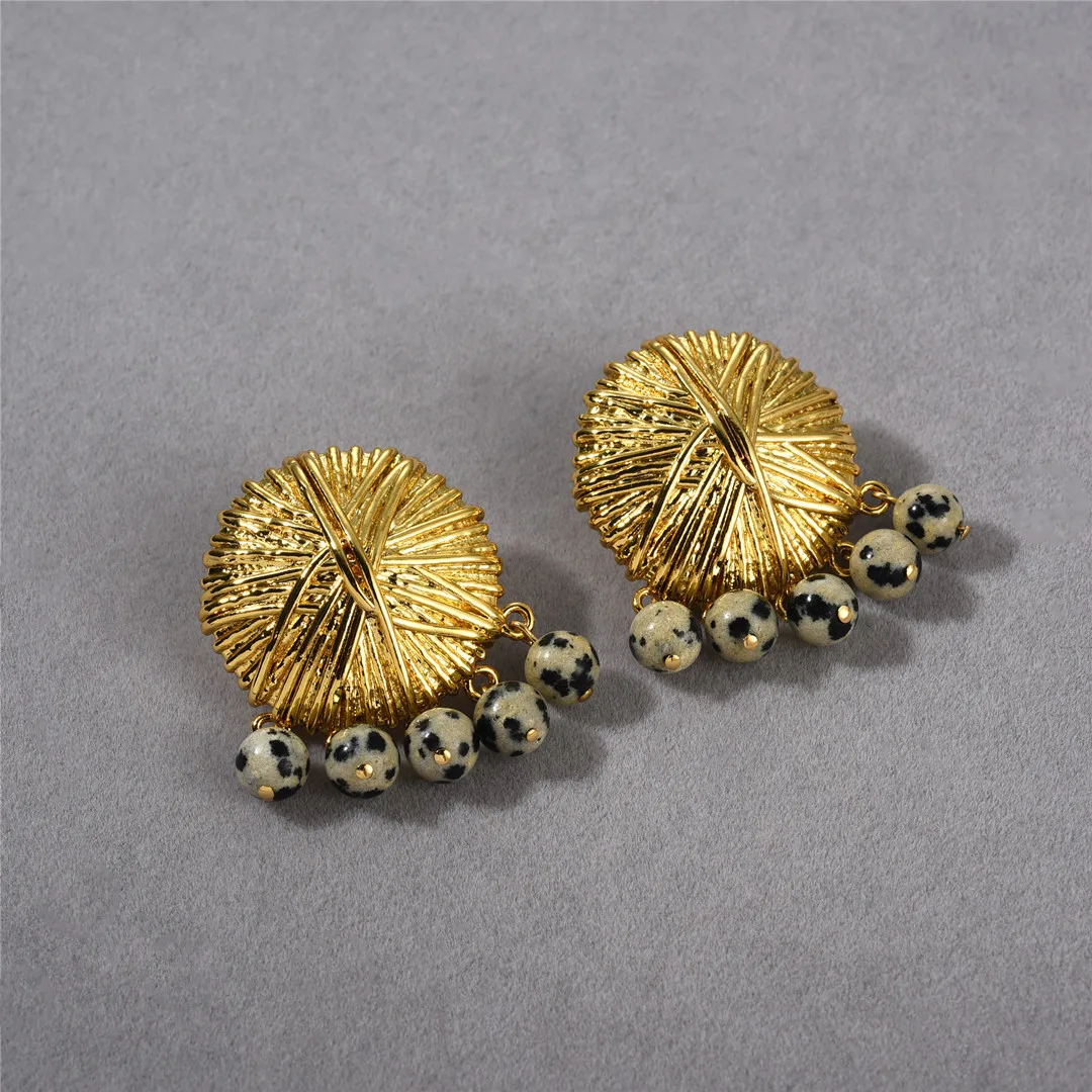 

Серьги LONDANY в европейском и американском ретро стиле, модные серьги из меди с пятнистым камнем