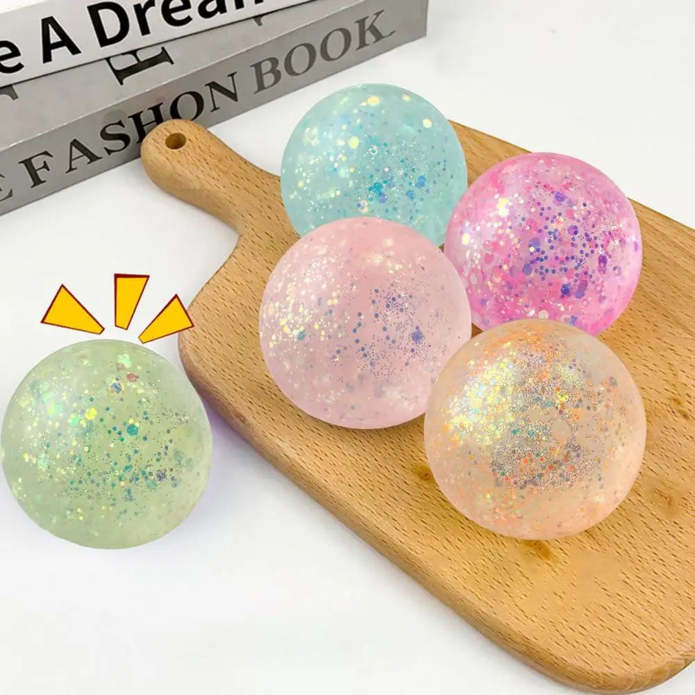 Stress balls Fidget toys Anti stress toy Release pressure toy Squishy toys Decompression toy Sensory toys Stress relieving toy Anti-stress Ball Soft TPR Slow Rebound Sequins Maltose Ball Pinch Toy Stress Relief Elastic Squeezing Colored Decompression