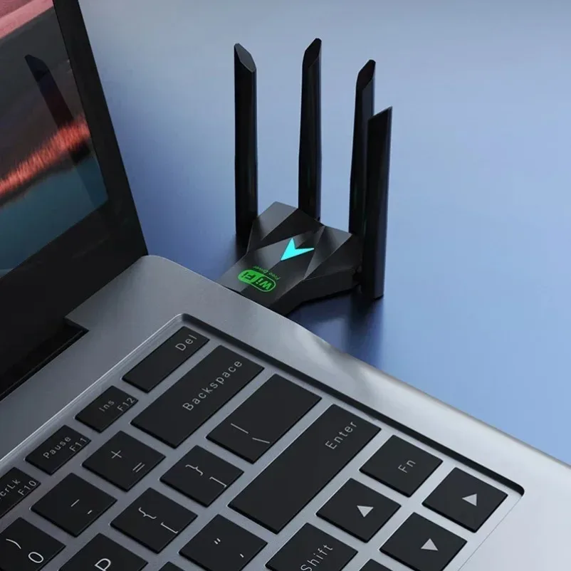 VIKEFON 4 안테나 1200Mbps WiFi USB 3.0 어댑터 2.4G/5GHZ 듀얼 밴드 WiFi 동글 무선 네트워크 카드 802.11AX For Win 10/11