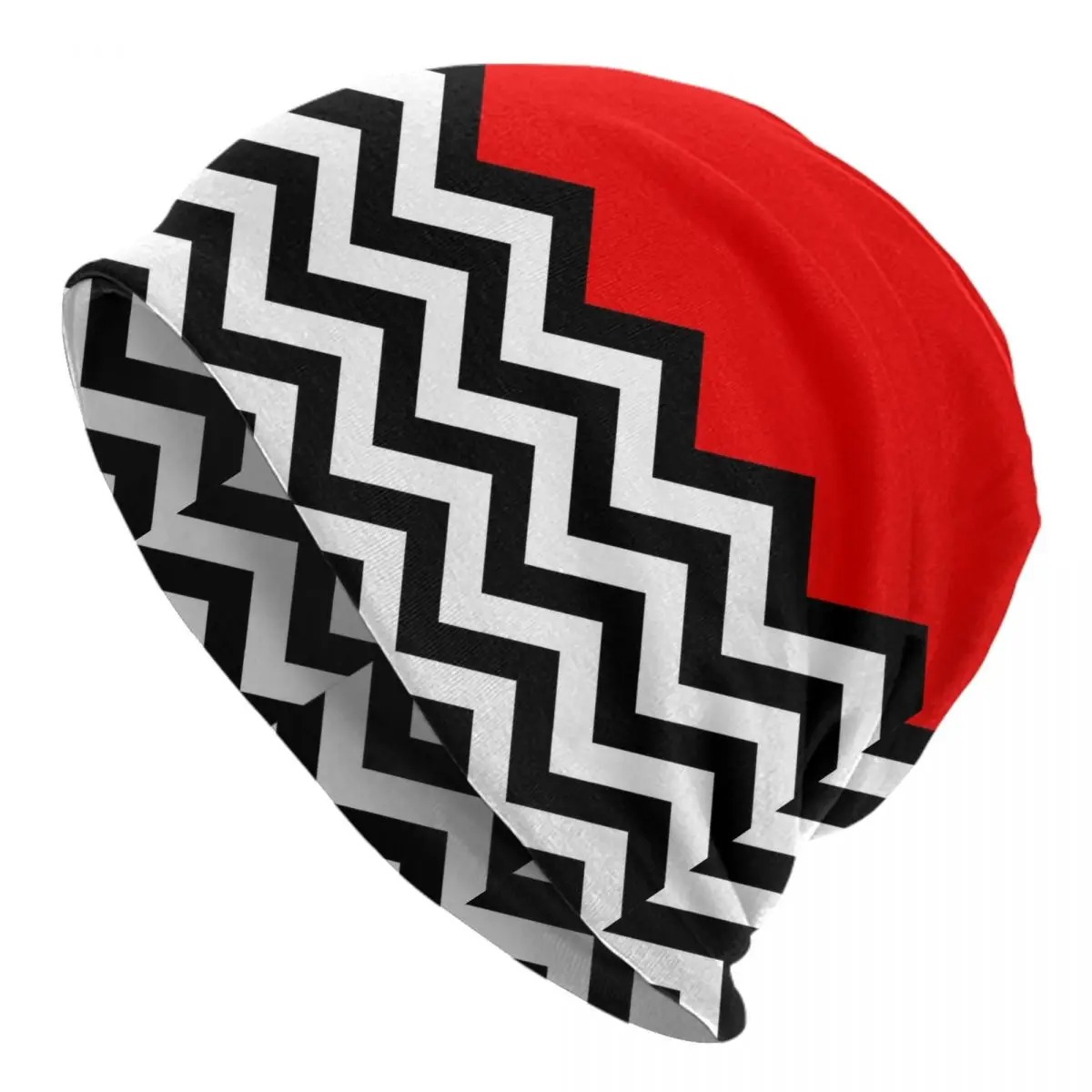 

Modern Twin Peaks Geometric Zigzag Skullies Beanies Caps Unisex Winter Warm Knitting Hat Bohemian Bonnet Hats Outdoor Ski Cap