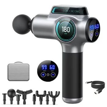 Professional Massage Gun 2-Colors LCD Screen Electric Deep Tissue Muscle Body Back Massager Relaxation Pain Relief Fascia Gun 1