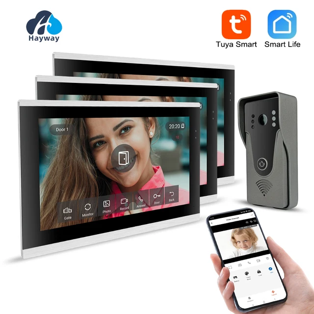 10 inch HD video intercom 1080P home doorbell Tuya app wireless video intercom unlocking mobile detection, etc