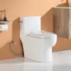 Horow Hr-St076W Elongated Toilet With Left-Hand Trip Lever, One Piece Toilet For Bathroom, Soft Closing Seat Include, Single 1