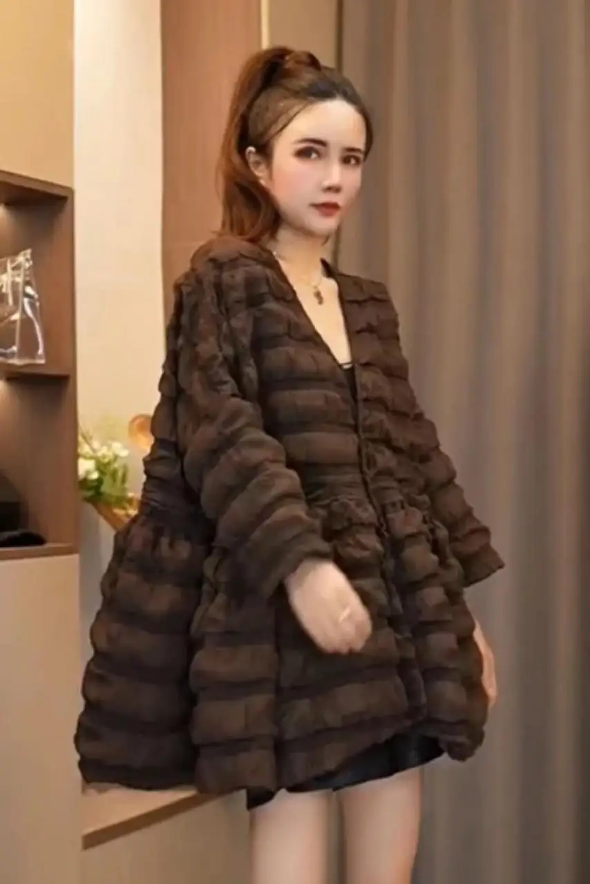 Fashion V-neck Pregnant Woman Ball Gown Coats Plus Size A-line Maternity Cotton Outwear Long Sleeve Loose Pregnancy Jackets