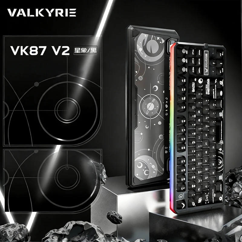 VALKYRIE VK87 V2 기계식 키보드 무선 3모드 듀얼 8k 가스켓 구조 래피드 트리거 낮은 대기 시간 FPS용 게이밍 키보드
