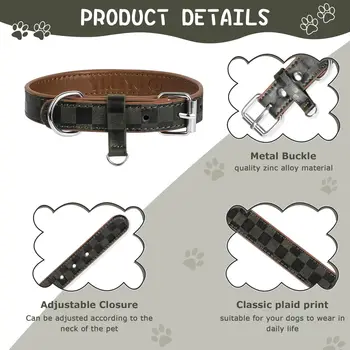 1 Piece Leather Dog Collars Adjustable Pet Dog Collars Neck Strap Soft Pet Dogs Small Medium Large Dogs Training Pet Accessories 6