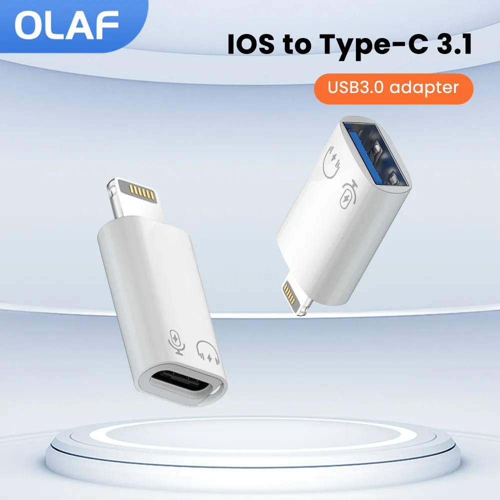 Adattatore Otg Da Usb C A Lightning Per Iphone A Tipo C 3.1 Connettore Usb 3.0 Lightning Maschio A Tipo C Femmina Per Cuffie Ipad