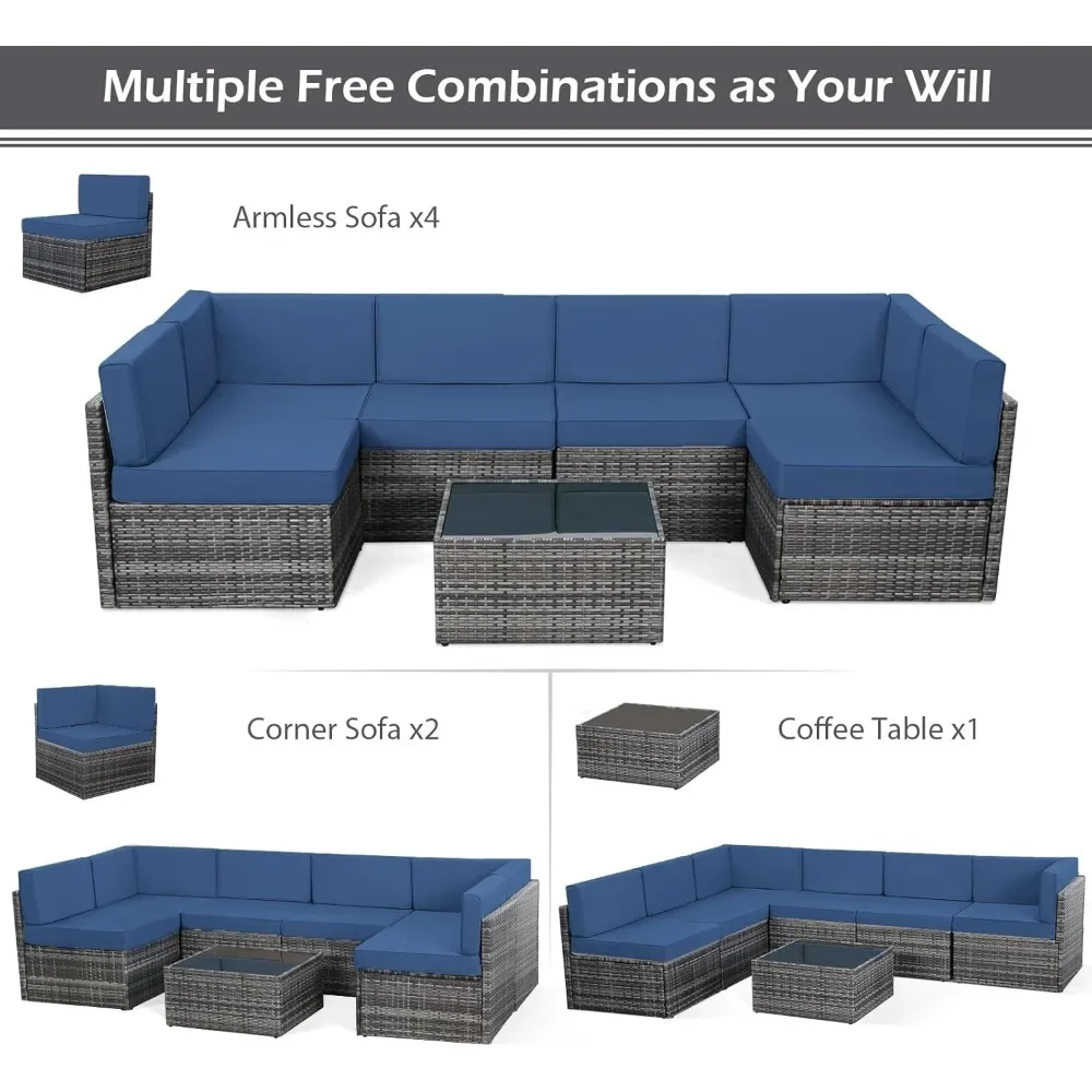 7 Piece Outdoor Patio Furniture Set 4