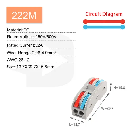 5PCS Fast Wire Connector Push-in Electrical Terminal Block Universal Splicing Wiring Cable Connectors For Cable Connection SPL ﻿ - Image 14