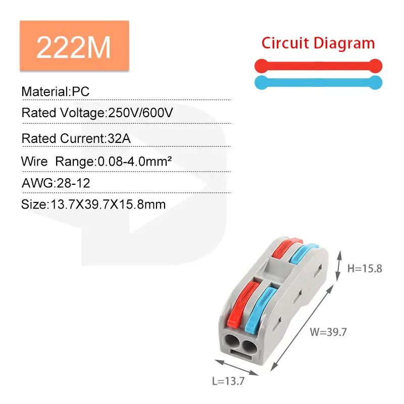 5PCS Fast Wire Connector Push-in Electrical Terminal Block Universal Splicing Wiring Cable Connectors For Cable Connection SPL ﻿ - Image 14