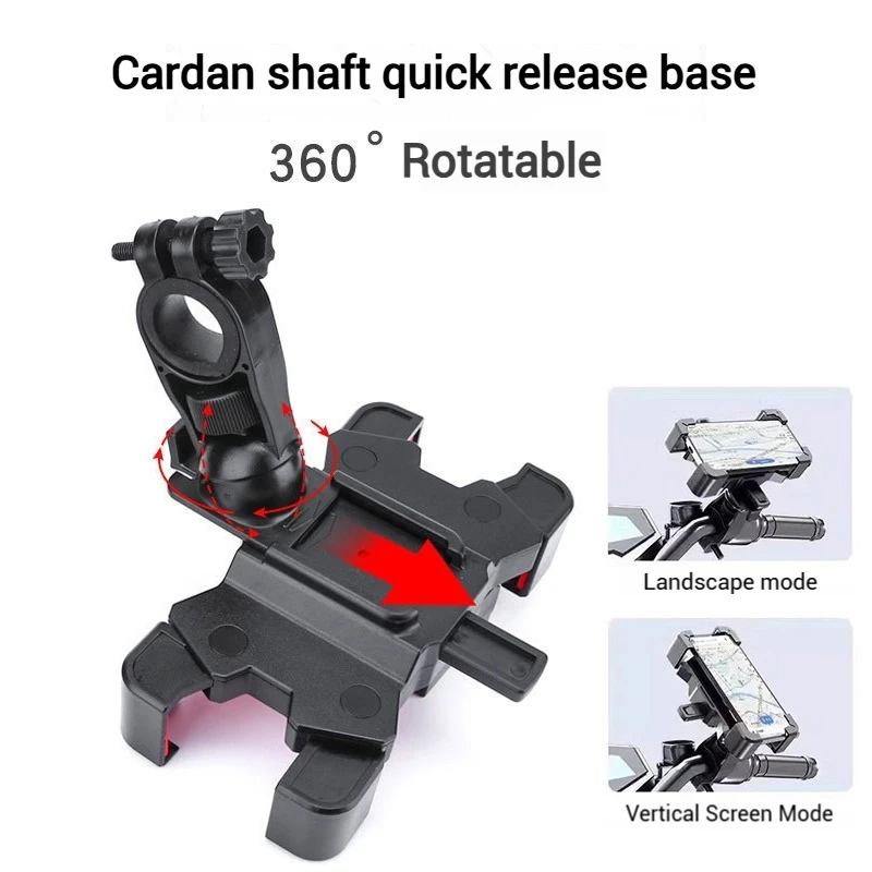 360° Rotatable Bicycle Mobile Phone Holder Shockproof Phone Holder for Riding MTB Bike Motorcycle Cycling Non-slip Stand Bracket