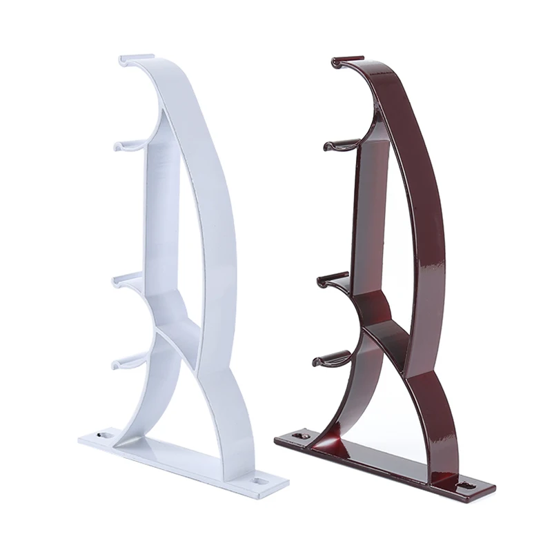 Description Picture 3 of itemHome 2pcs/set Aluminum Curtain Pole Bracket Double Rod Holder Heavy Duty Metal Durable Base Rod Pole Window-Dressing Hardware