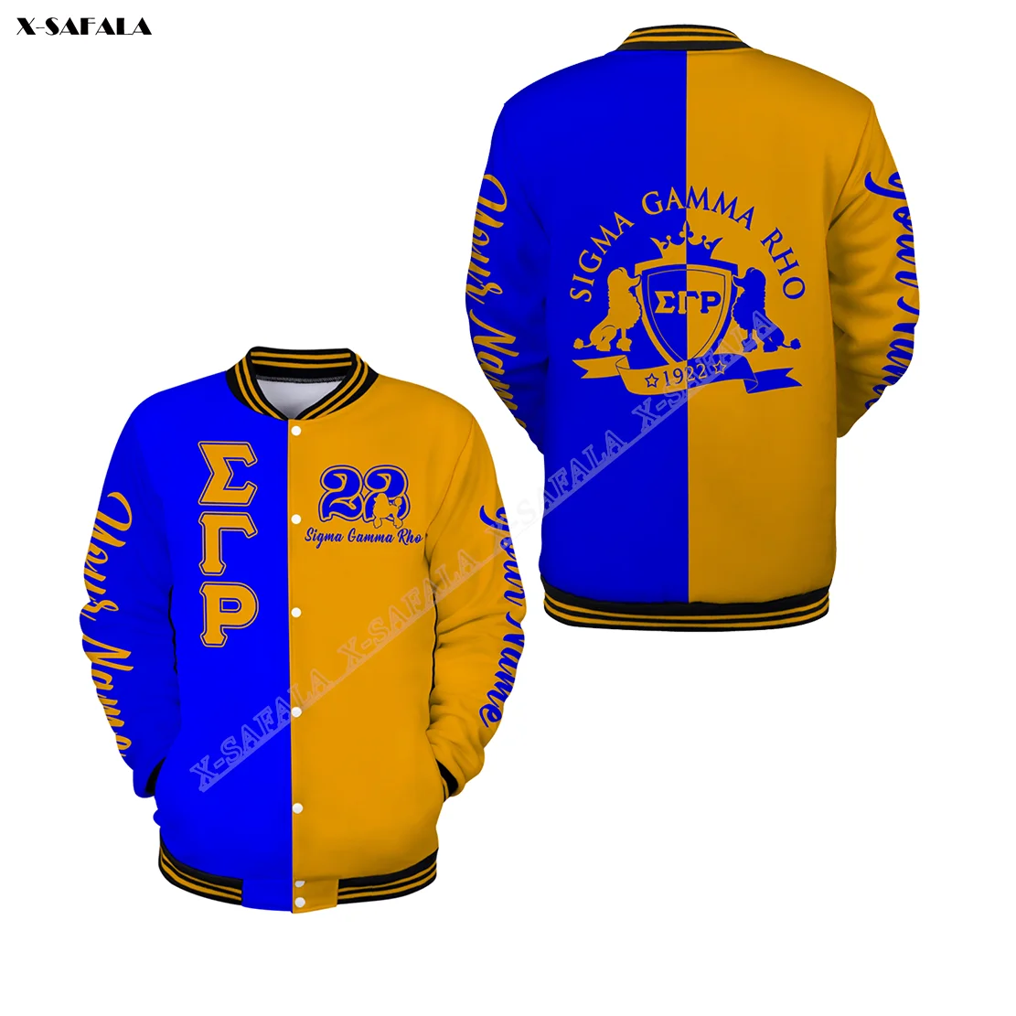

2024 ΣΓΡ Sigma Gamma Rho Sorority 3D Printed Thick Baseball Jacket Men Female Outwear Pullover Jumper Jersey Cotton Greek