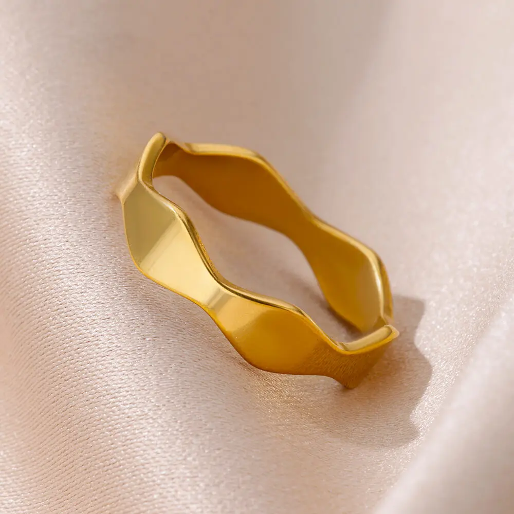 Stainless Steel Geometric Rings Waterproof Certified