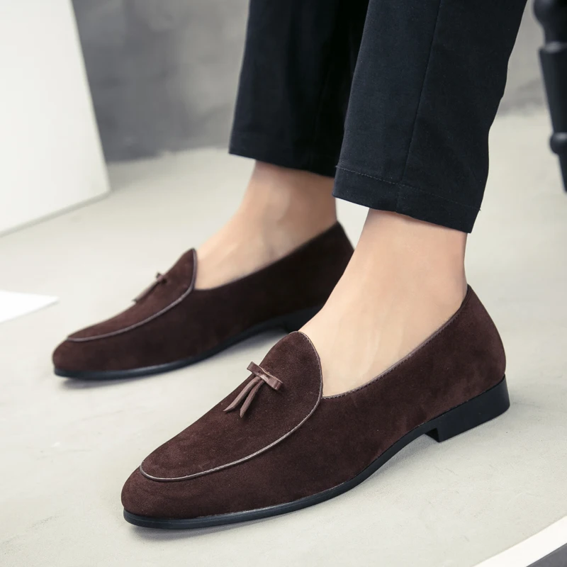 Men's Suede Tassel Loafers Size：38-44 Soft Soled Comfortable Loafers Simple Daily OfficeVersatile Casual Formal Slip on Shoes