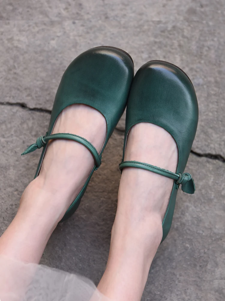 

Artmu Genuine Leather Mary Jane Shoes Luxury Women Shoes Round Toe Elegant Shoes Casual Low Heel Leisure Ladies Shoes Original