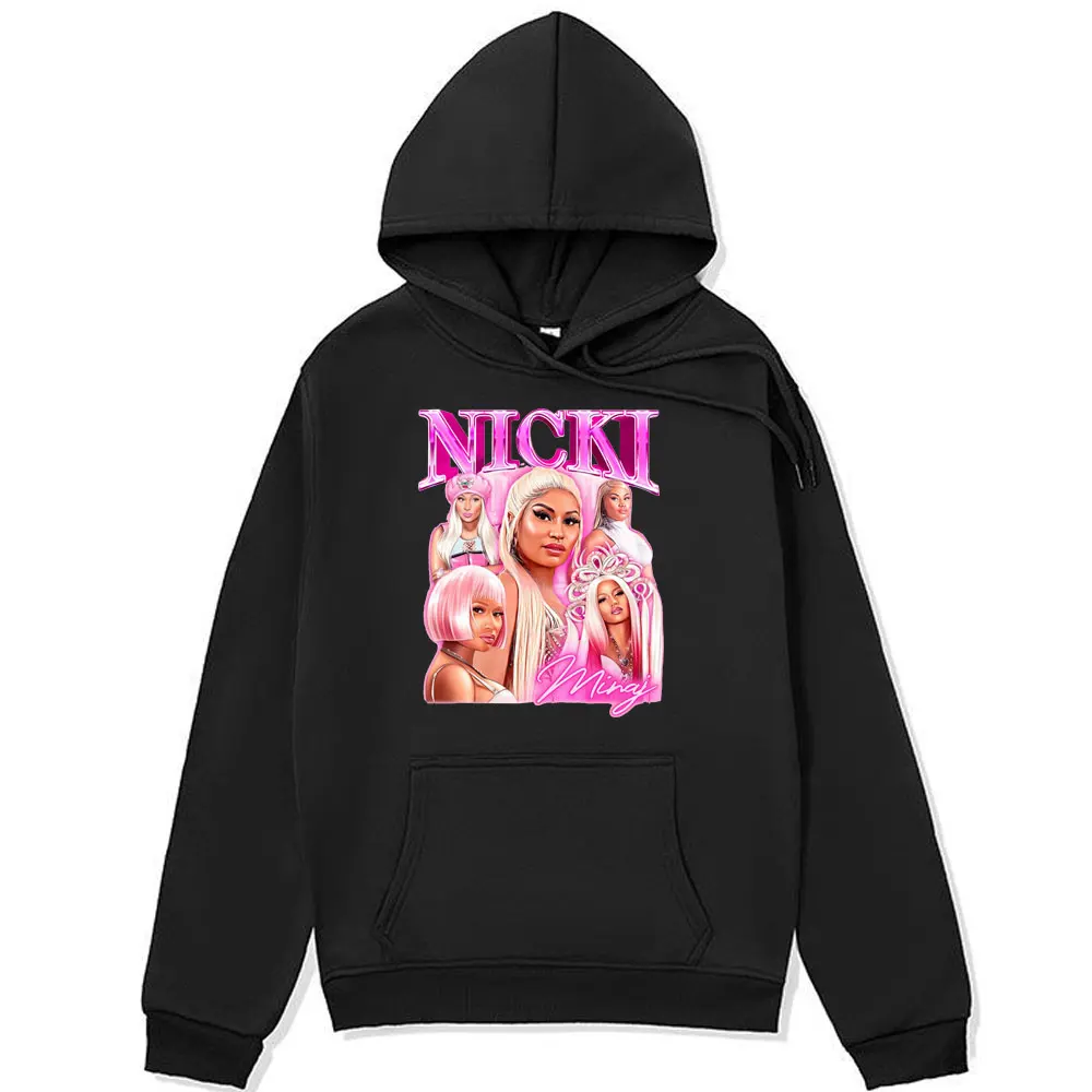 Rapper Nicki Minaj Pink Friday 2 Album Double Sided Print Hoodie Male Hip Hop Fashion  Men Women Sweatshirt Oversized Streetwear
