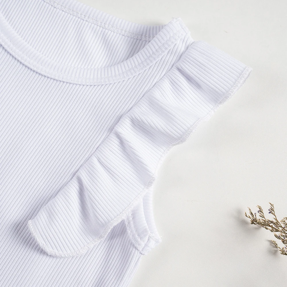 Mädchen 3-teiliges Set: Sommer-Weste mit Rüschenärmeln für Komfort und Kühlheit, 3-teiliges Casual- und Modisches Tagesoutfit – Detail 20