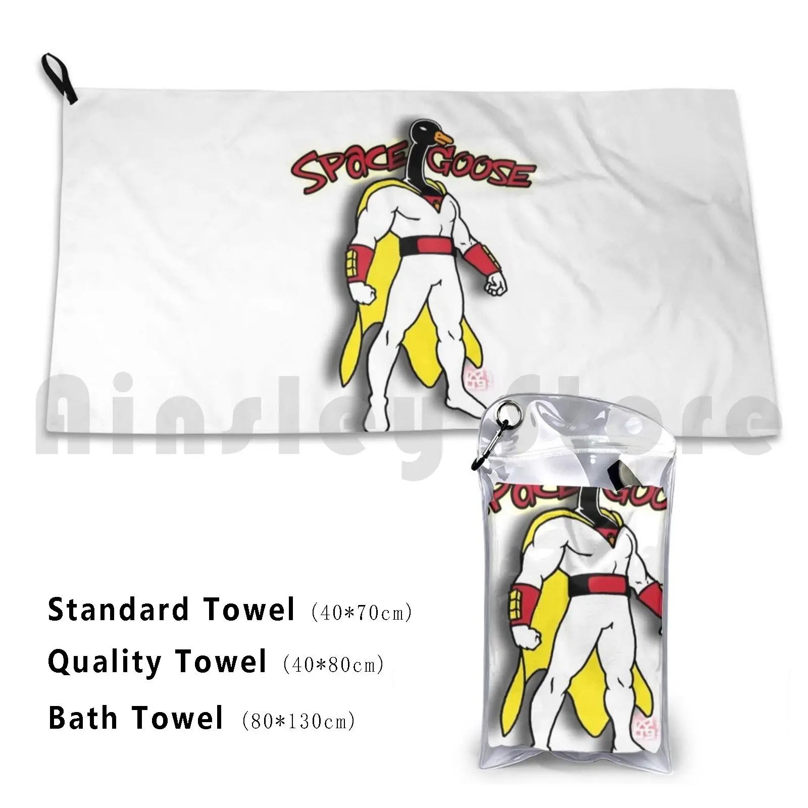 Space Goose Asciugamano Personalizzato Asciugamano Da Bagno Adulto Swim Space Ghost Goose Music Jam Band Hippie Cartoon Hanna Barbera