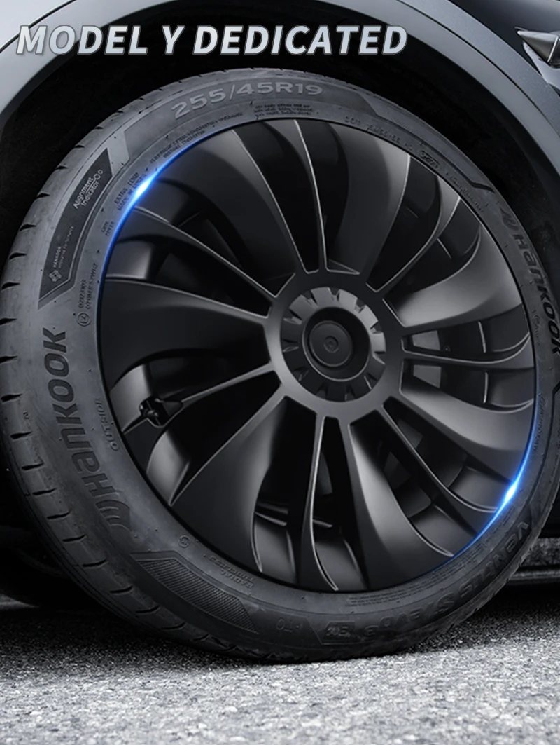 

4PCS Telsa Model Y Hubcap 19 Inch Wheel Cover Accessories ABS Cover Hub Cap Black Rim Protectors 2023 2022 2021 2020