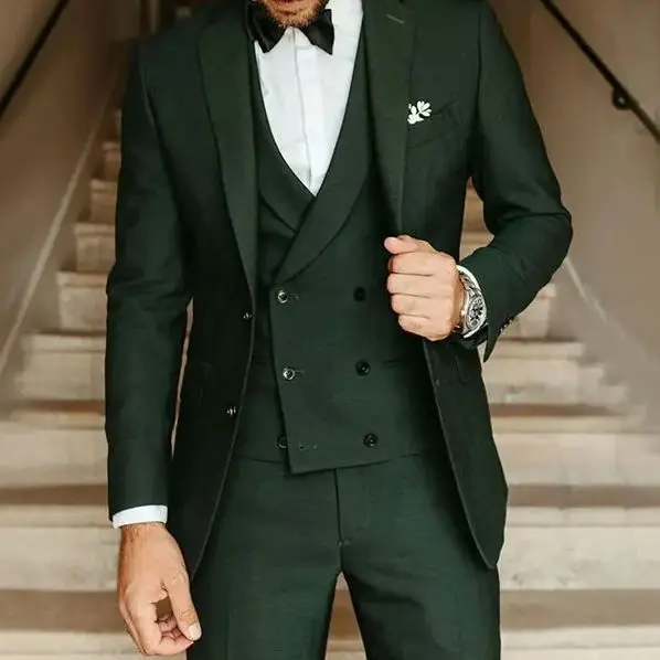 

New Groom and Best Man Swallowtail Party Set Slim Fit Business Casual Jacket Set Three Piece Set(Jacket+Pants+Vest)
