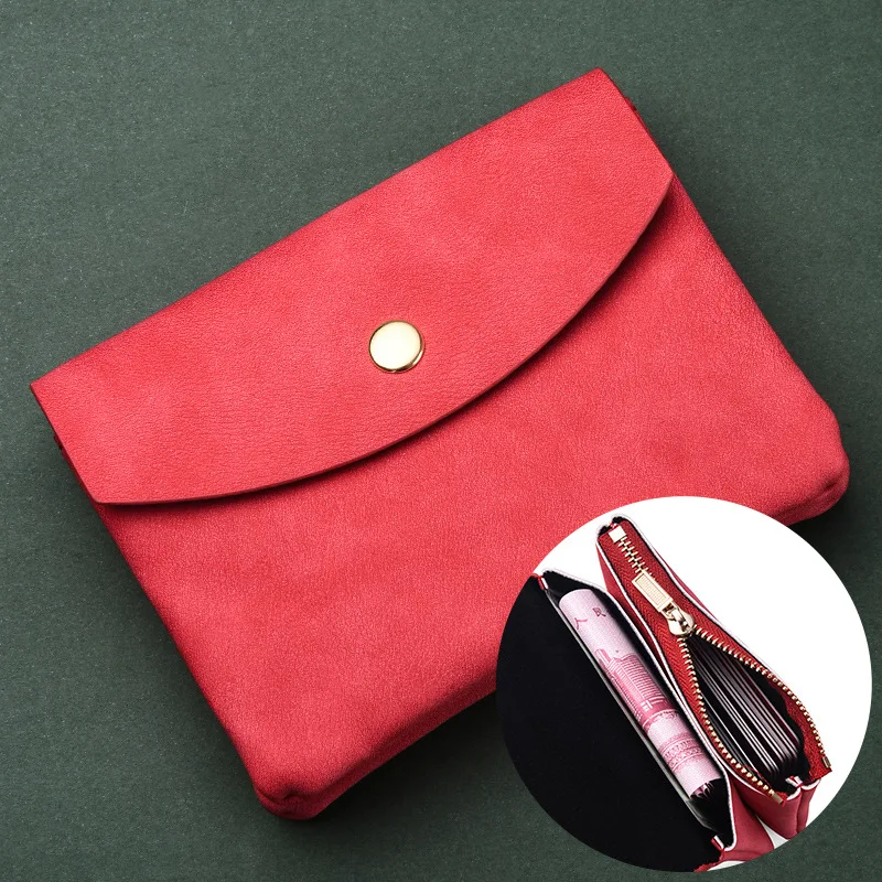 Vintage-Inspired Double Layer Coin Purse - Soft PU Leather Wallet with Multi-Pocket Zipper Bag