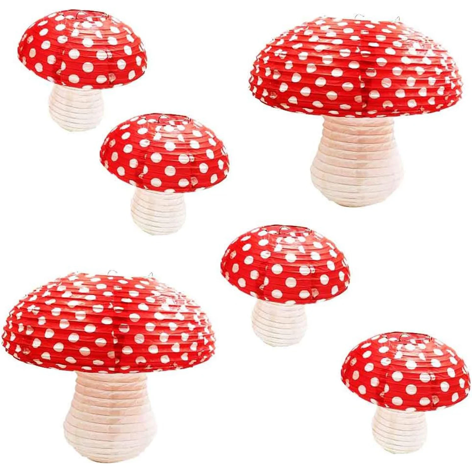 Pilz-Papierlaternen für Jungle Wonderland-Themen, Geburtstagsparty-Dekoration, 3D-Pilz-Ornament für Babyparty, Hochzeit – Detail 4